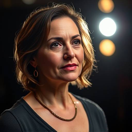 Portrait d'Amélie Roux, professeure de théâtre passionnée par le théâtre contemporain et l'écriture dramatique.